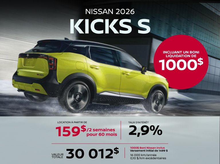 Nissan blainville Accueil juillet KICKS S