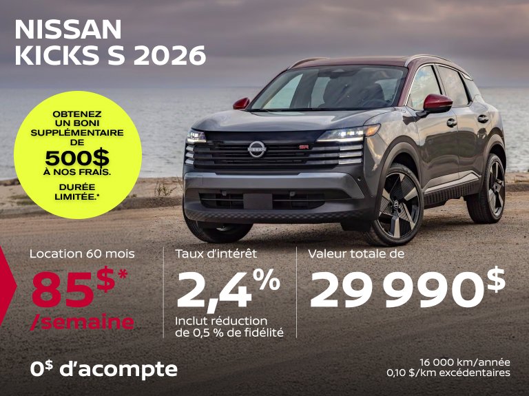Nissan vimont Accueil juin Kicks S 2026