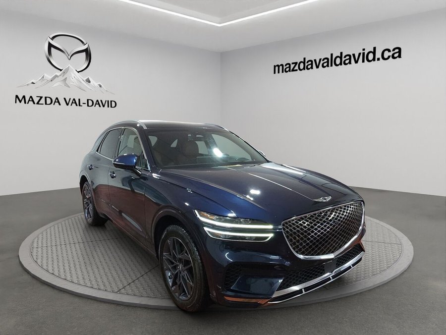 Genesis GV70 2.5T Advanced Plus TI, toit ouvrant panoramique, navigation, sièges fonction mémoire, volant 2022 Bleu