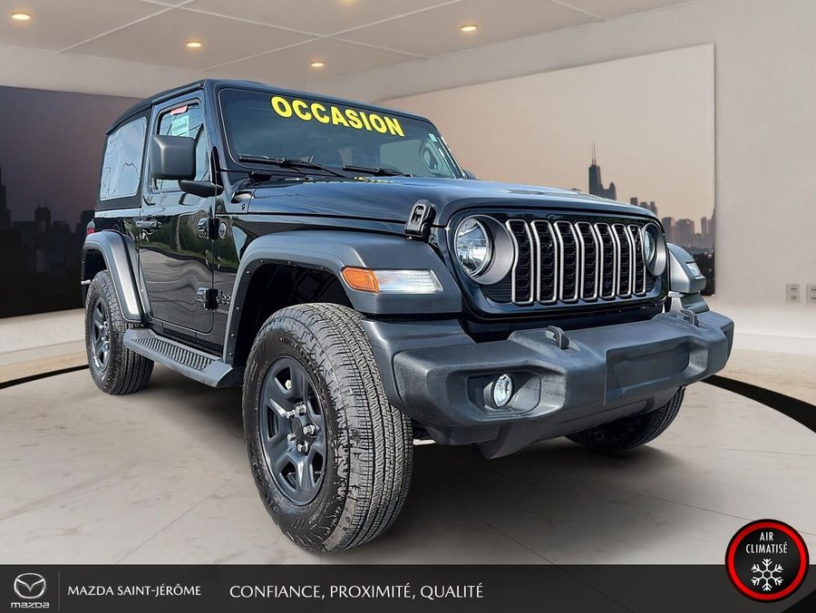Jeep Wrangler Sport | A/C | 4x4 | AUTOMATIQUE | V6 | 2024 Noir