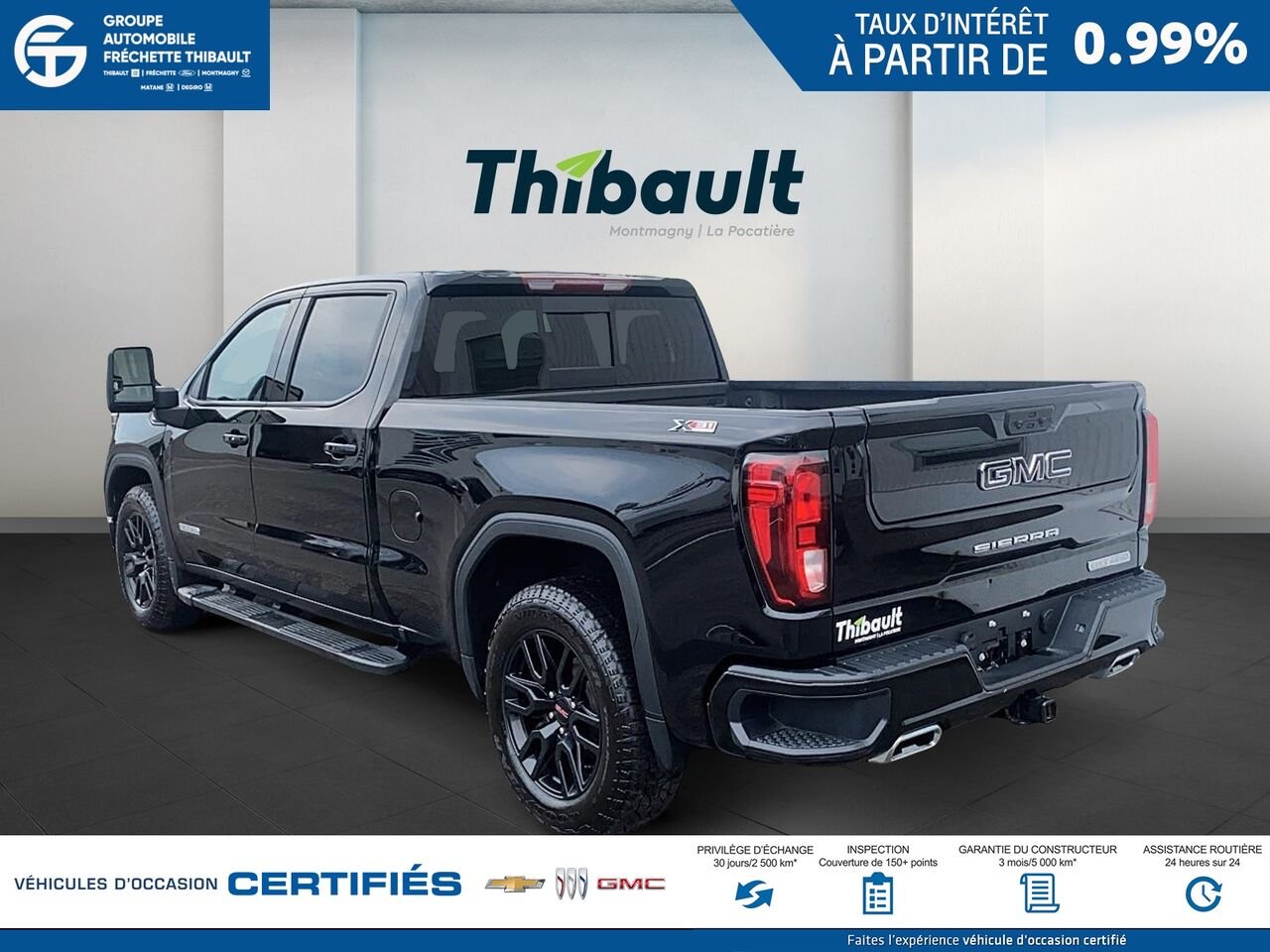 GMC SIERRA Elevation cabine multiplace 4RM 157 po 2024 Noir Montmagny - photo #3