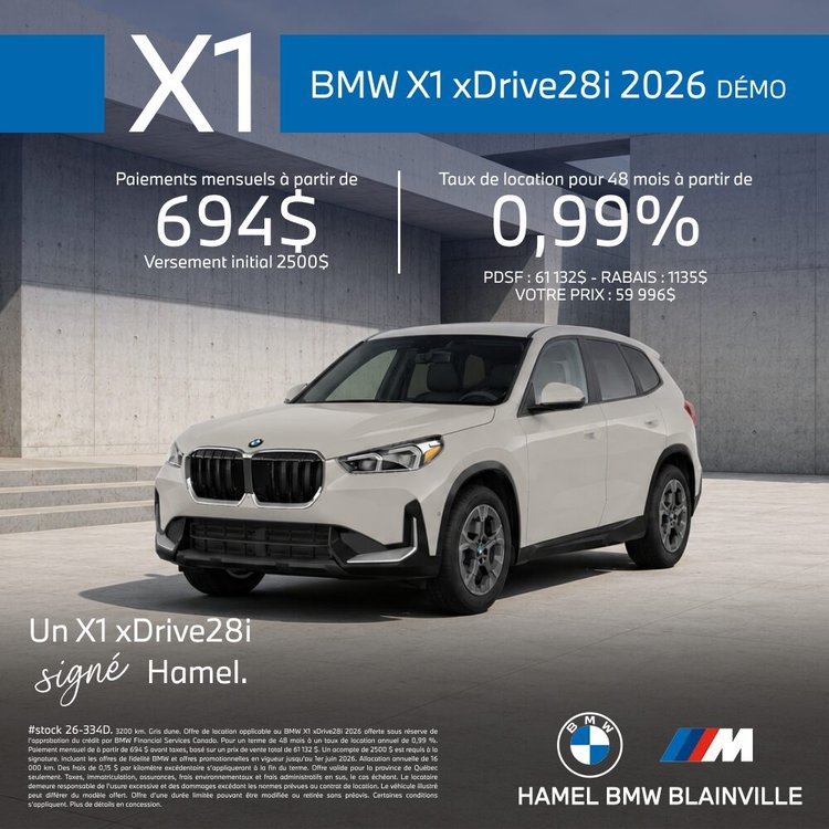 HAMEL BMW X1 xDRIVE28i 2026 FR