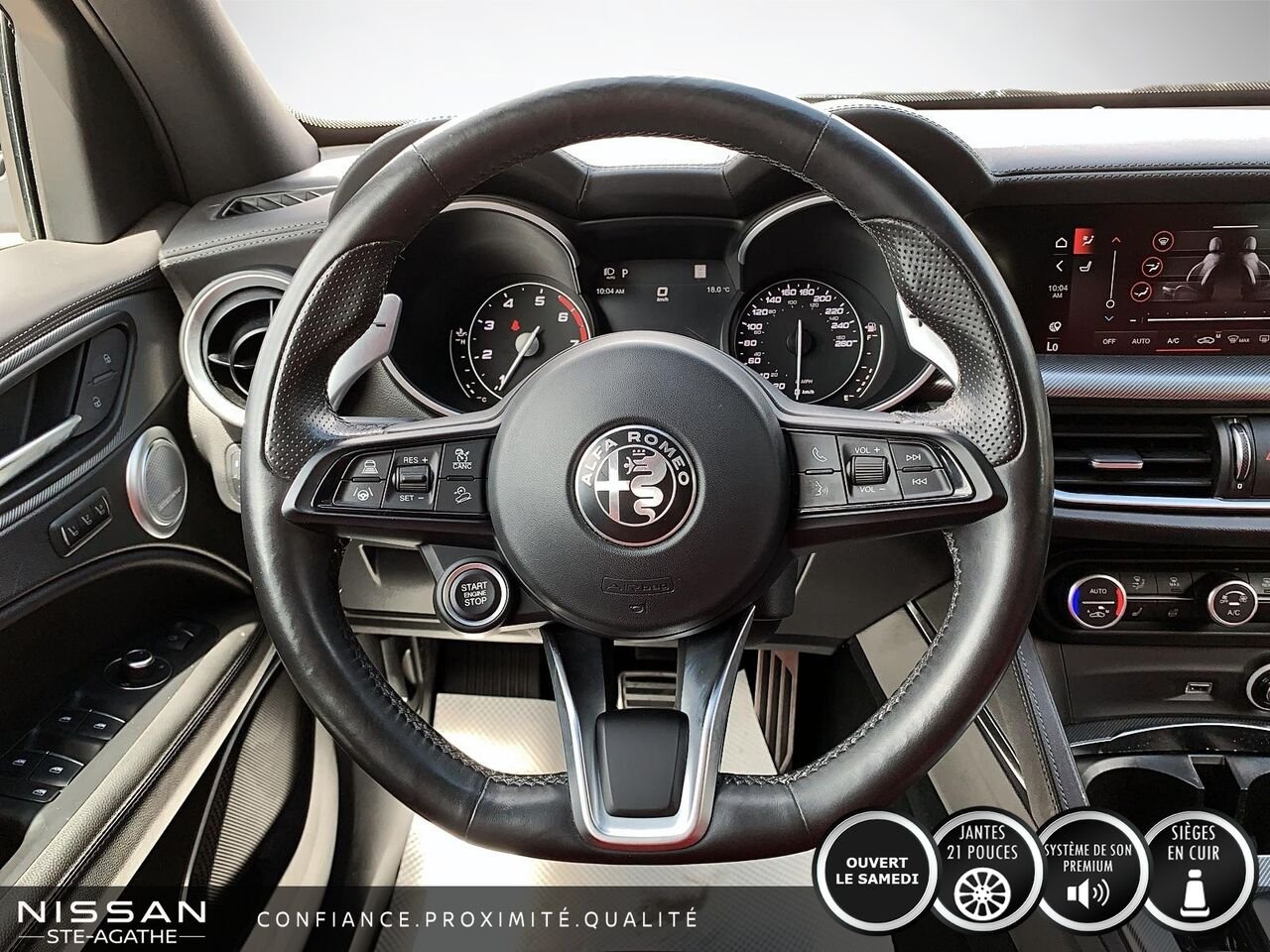 2022 Alfa Romeo Stelvio Veloce | CUIR ROUGE | TOIT PANORAMIQUE | AWD | Black Saint-Jérôme - photo #10