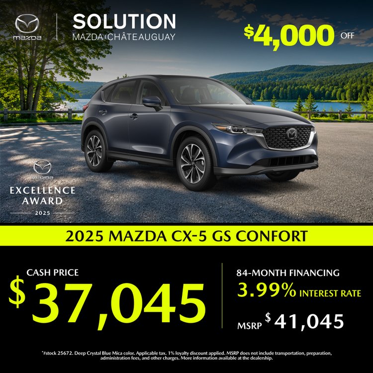 Solution mazda promo juillet CX 5 GS 2025 EN
