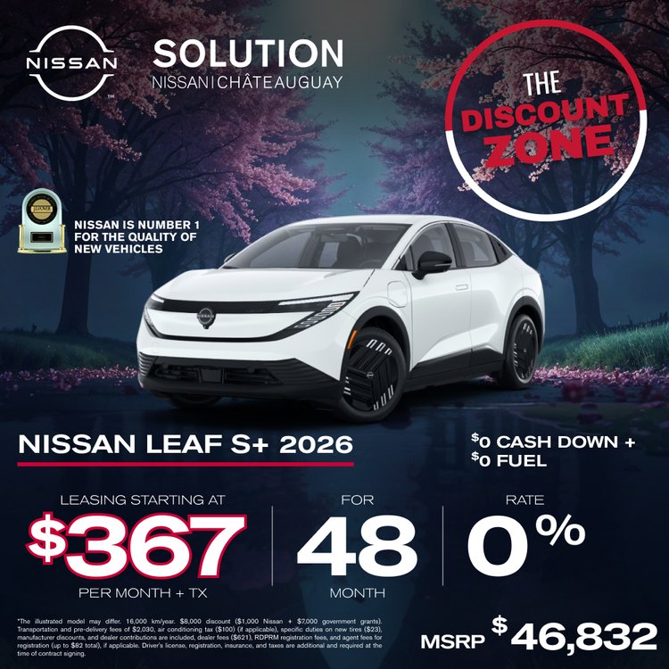 Solution nissan promo avril leaf S Plus 2026 EN