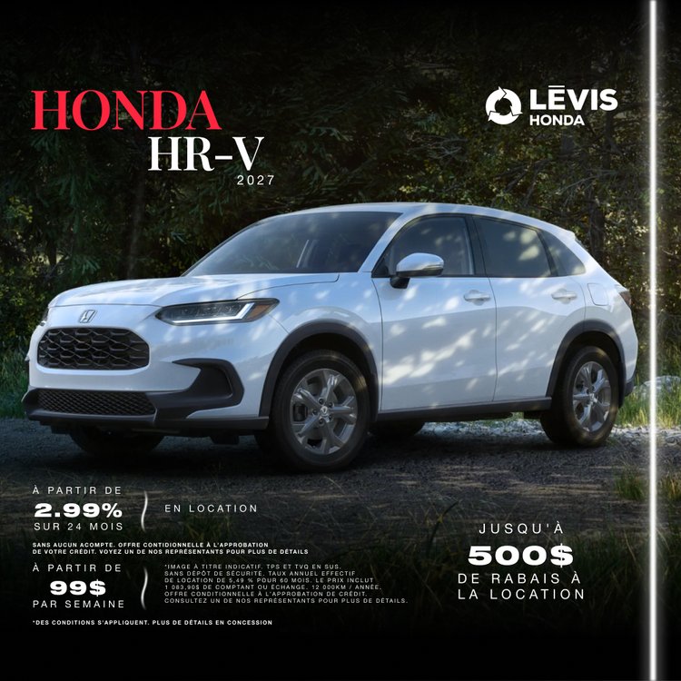 Levis Honda promo juillet HR V FR