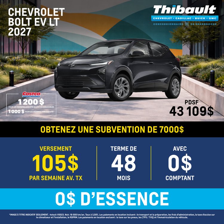 Thibault sherbrooke promo mai chevrolet bolt ev FR