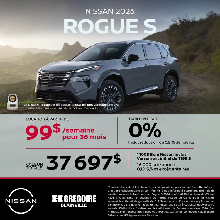 Nissan blainville promo juillet ROGUE S FR 1