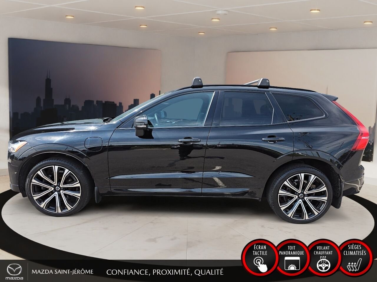 2022 Volvo XC60 Recharge T8 R-Design hybride rechargeable | POLESTAR | TOIT PANORAMIQUE | AWD | CUIR | Black Saint-Jérôme - photo #10