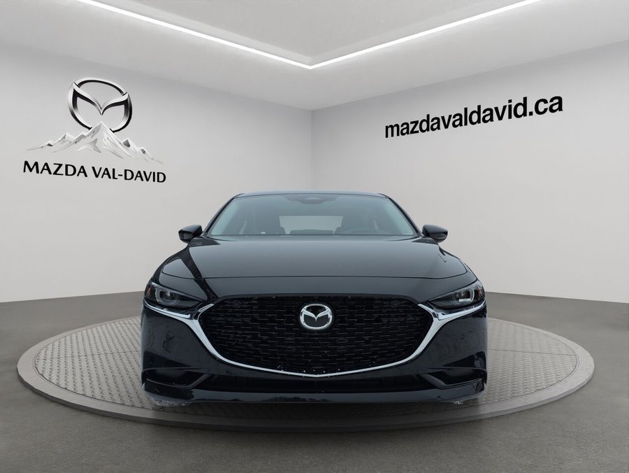 2025 Mazda Mazda3 AWD, Toit ouvrant, cuir, navigation, recharge sans fil, sièges chauffants Jet Black Mica
