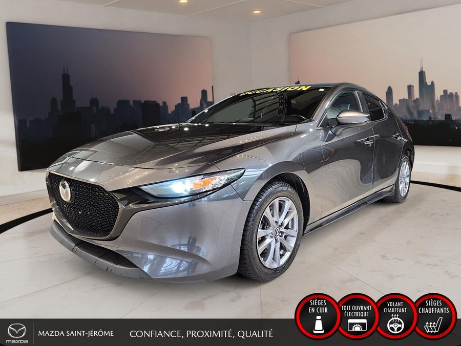 Mazda Mazda3 Sport GS LUXURY | AWD | CUIR | TOIT OUVRANT | 2022 Gris