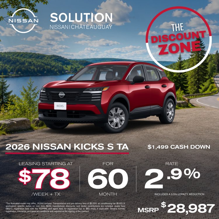 Solution nissan promo AOUT KICKS S TA 2026 EN