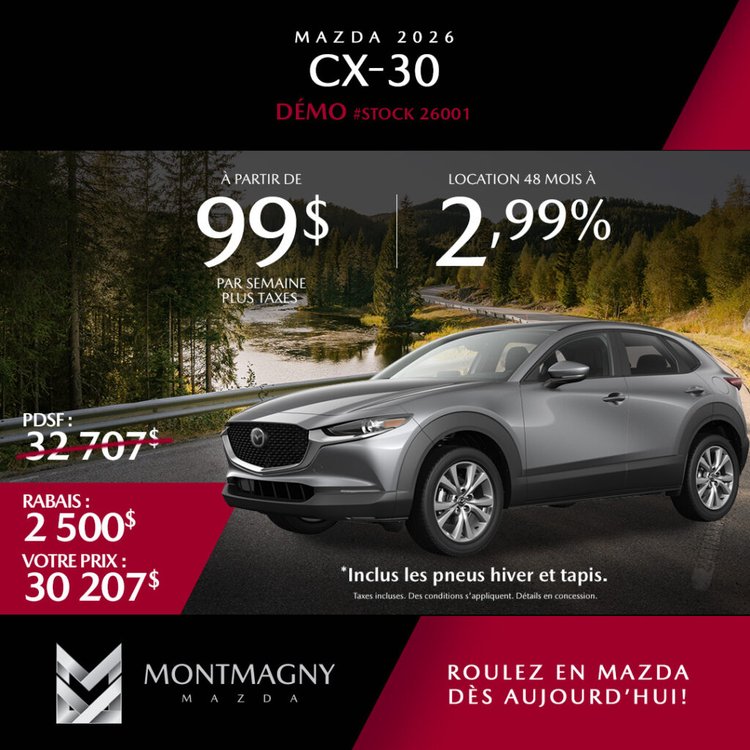 Montmagny mazda promo mai CX 30 FR 1024x1024