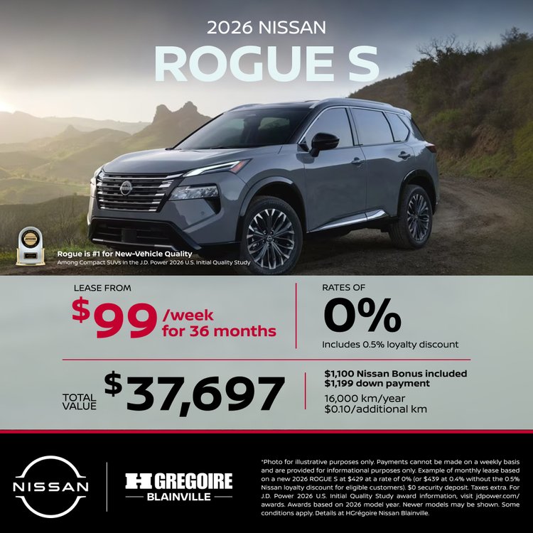 Nissan blainville promo juillet ROGUE S EN 1