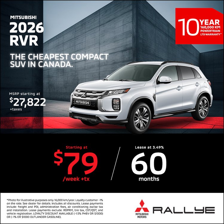 Rallye mitsubishi PROMO Mai RVR 2026 EN