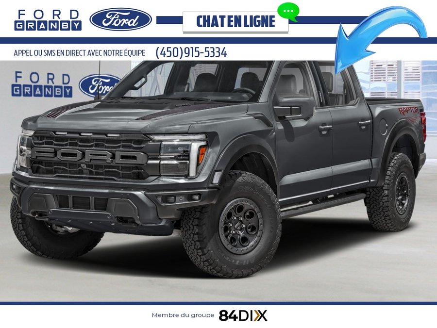 Ford F-150 Raptor SuperCrew 4RM caisse de 5,5 pi 2025 Gris carbonisé métallisé