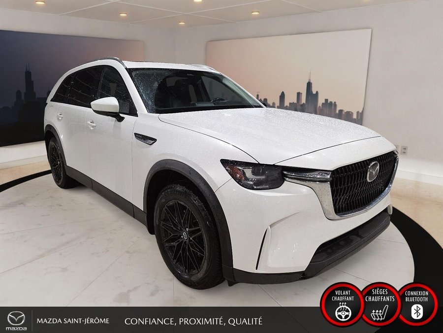 2024 Mazda CX-90 hybride rechargeable GS-L | TOIT OUVRANT | CUIR | AWD | 7 PLACES | White