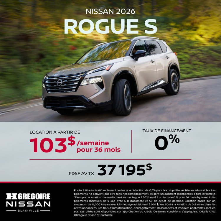 Nissan blainville promo avril ROGUE FR