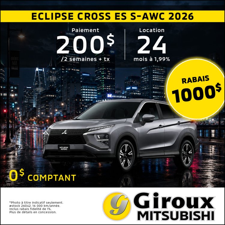 Giroux mitsubishi promo juin Eclipse Cross AWD 2026 FR 1 1024x1024