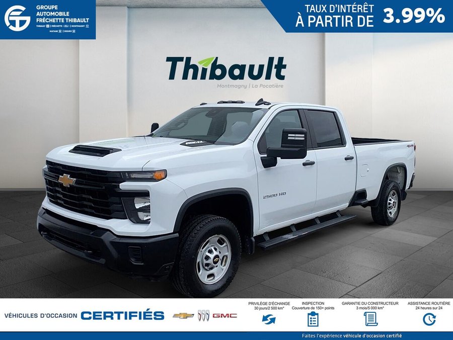 CHEVROLET SILVERADO WT cabine multiplace 4RM 172 po 2024 Blanc