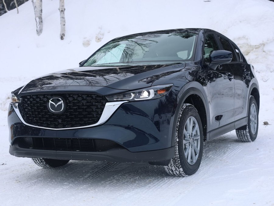 2025 Mazda CX-5 Gs, awd, Toit ouvrant, Volant chauffant, volant et rétroviseurs chauffants, hayon électrique Deep Crystal Blue Mica