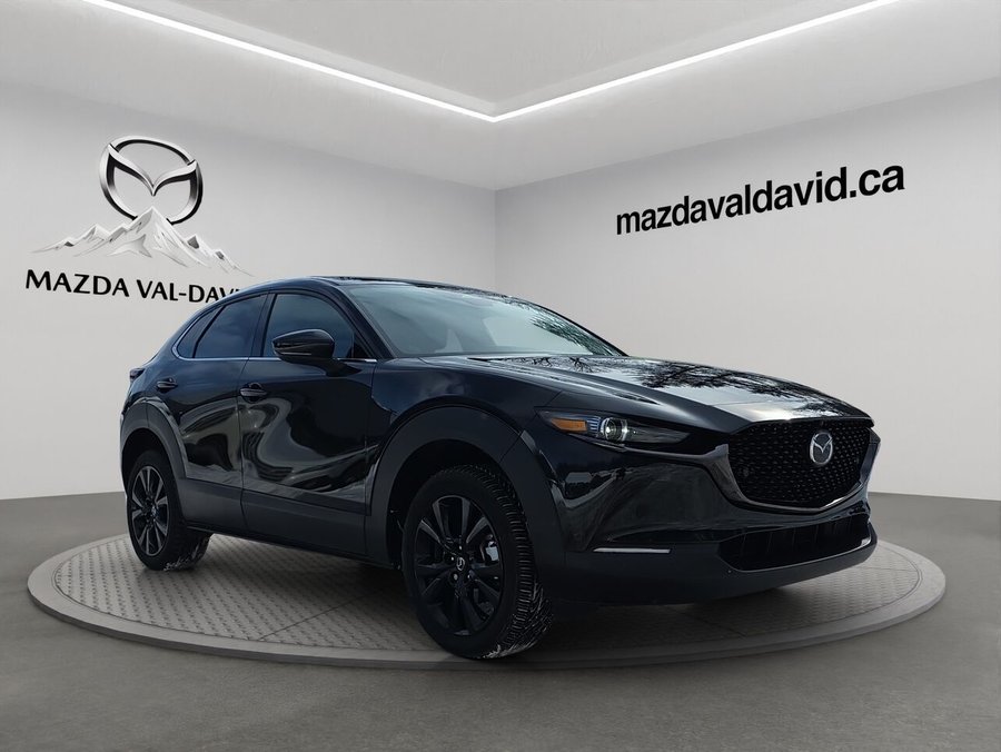 2025 Mazda CX-30 GT turbo, awd, toit ouvrant, Écran 360 degré, Navigation, chargeur sans fil pour cellulaire Jet Black Mica