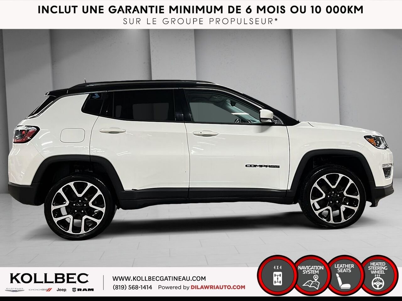 JEEP COMPASS Limited 4x4 2018 Blanc Ottawa & Gatineau - photo #12
