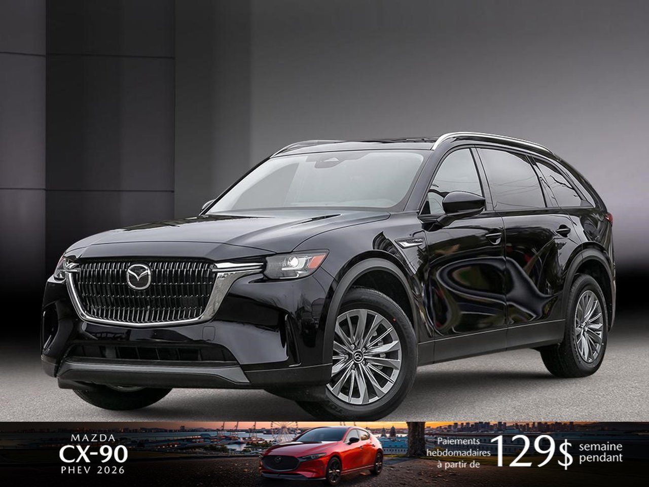 Mazda CX-90 hybride rechargeable JM3KKCHAXT1377071 2026 Noir de jais mica Mirabel - photo #0