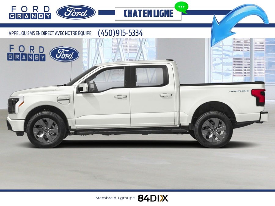Ford F-150 Lightning LARIAT cabine SuperCrew 4RM caisse de 5,5 pi 2025 Blanc astral métallisé trois couches