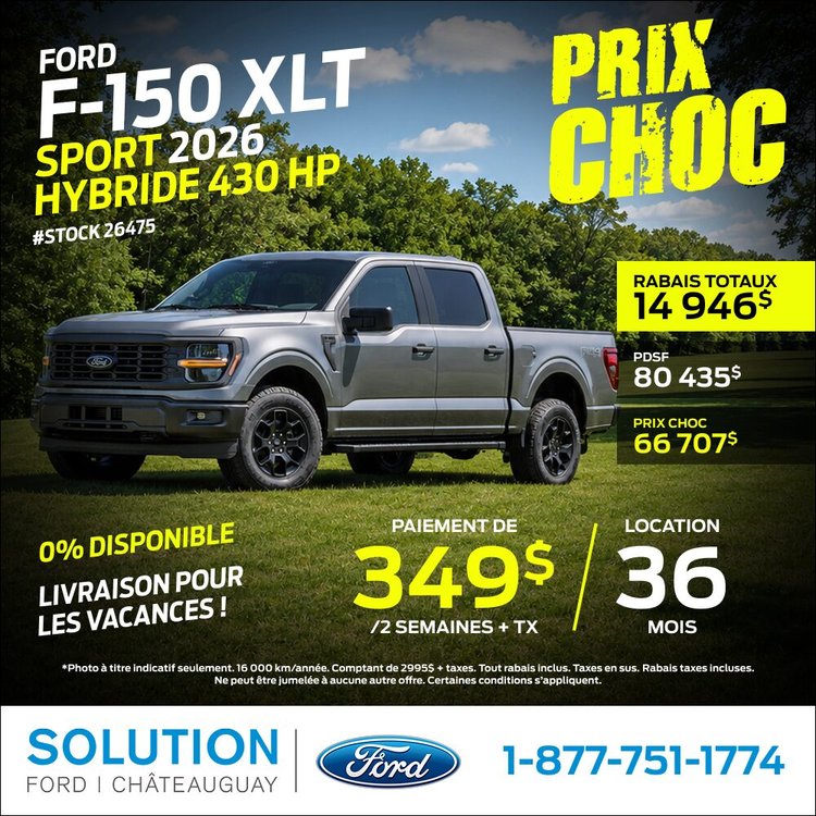 Solution Ford promo juillet F 150 XLT SPORT 2026 FR NEW DESIGN