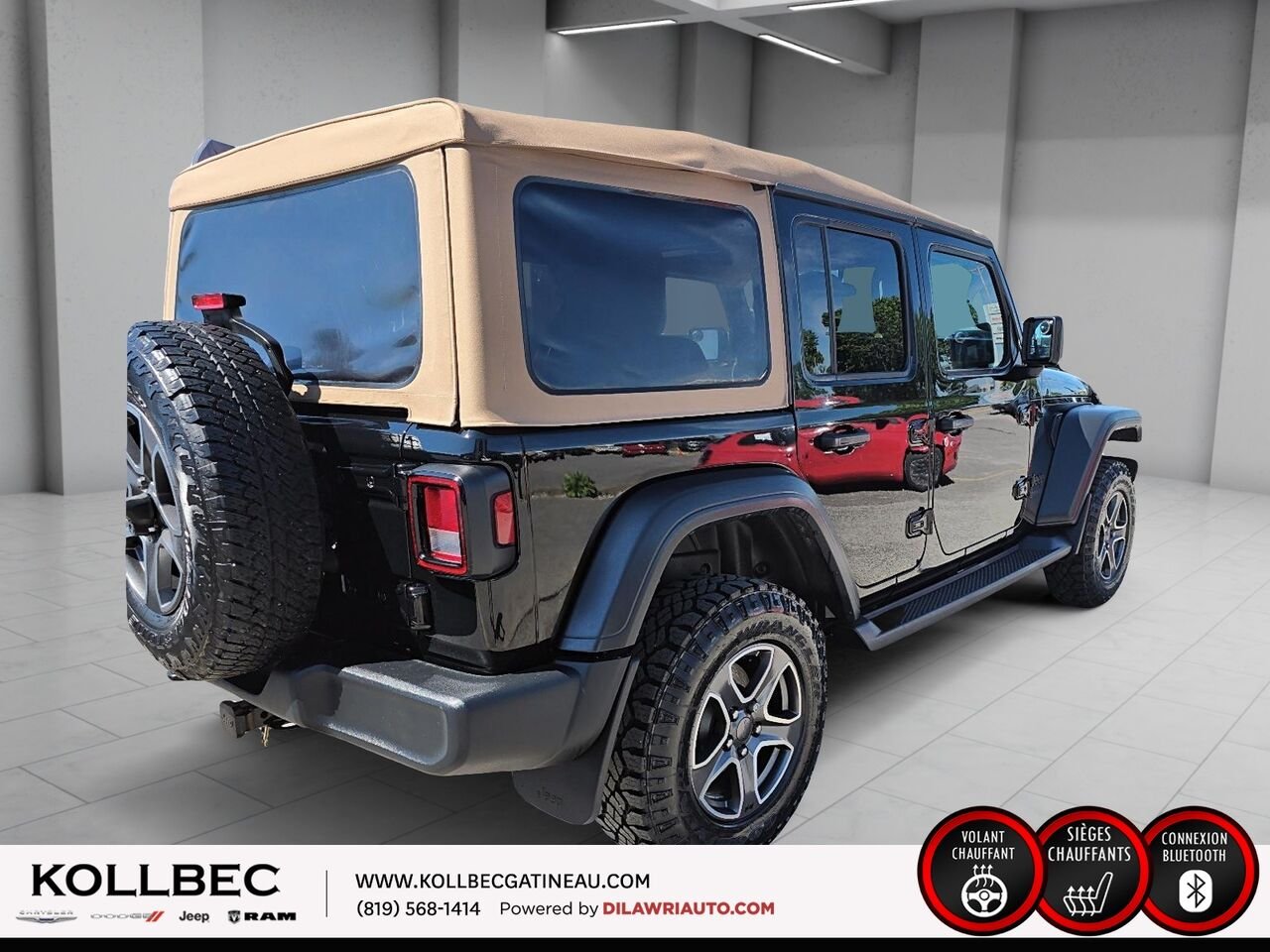 2020 JEEP WRANGLER UNLIMITED 26532 | Sport Noir et Havane 4x4 Black Gatineau - photo #13