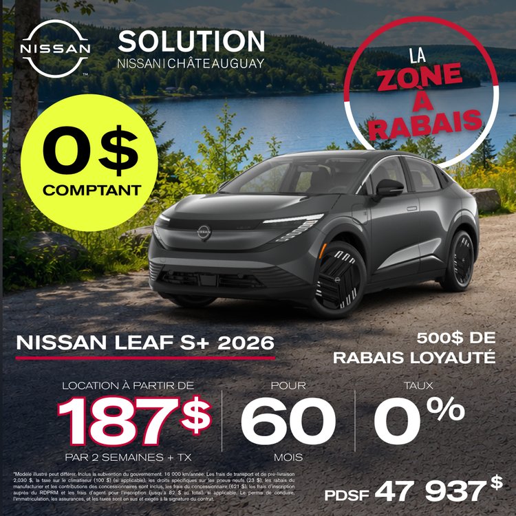 Solution nissan promo JUILLET leaf S Plus 2026 FR