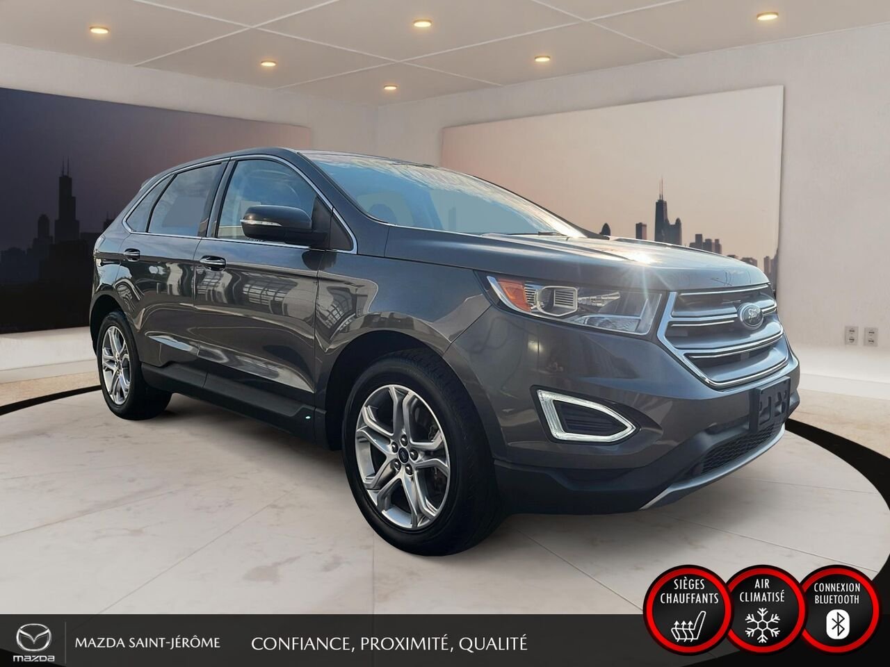 2018 Ford Edge Titanium | TOIT PANORAMIQUE | CUIR | AWD | Grey Saint-Jérôme - photo #3
