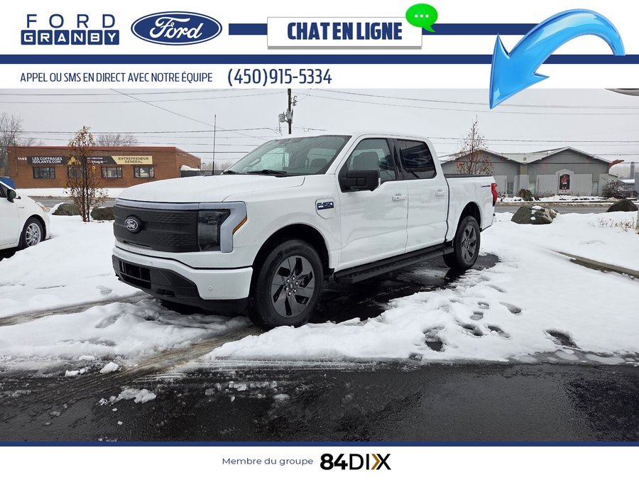 Ford F-150 Lightning Flash SuperCrew 4RM, 5,5 pi, Grande Autonomie 2024 Blanc