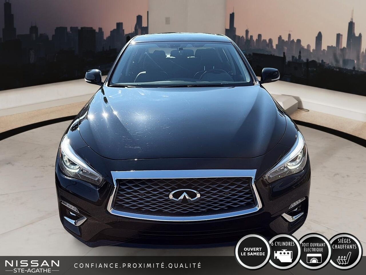 INFINITI Q50 LUXE| TOIT| AWD| CARPLAY 2024 Noir Saint-Jérôme - photo #1