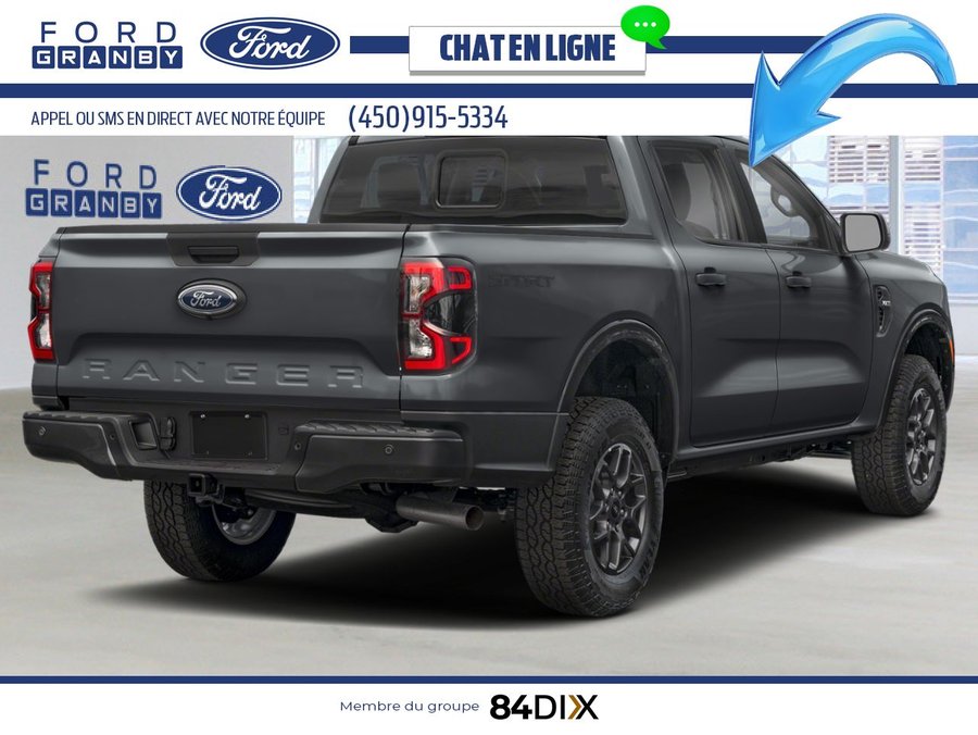 Ford Ranger XLT cabine SuperCrew 4RM caisse de 5 pi 2026 Gris carbonisé métallisé