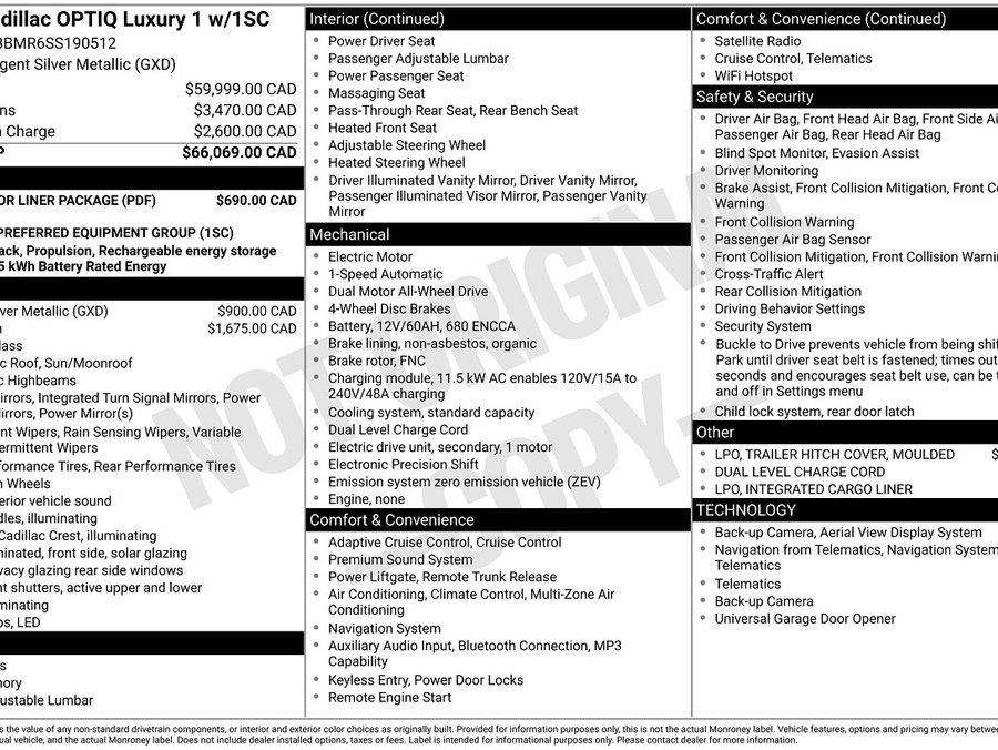 Cadillac OPTIQ 2025 2025 Argent