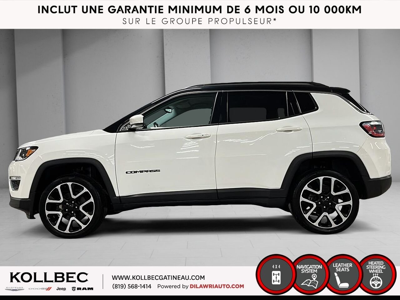 JEEP COMPASS Limited 4x4 2018 Blanc Ottawa & Gatineau - photo #17