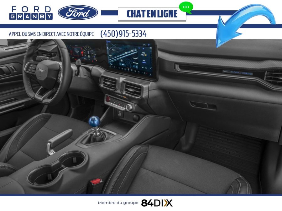 Ford Mustang Dark Horse toit fuyant 2026 Noir ombre