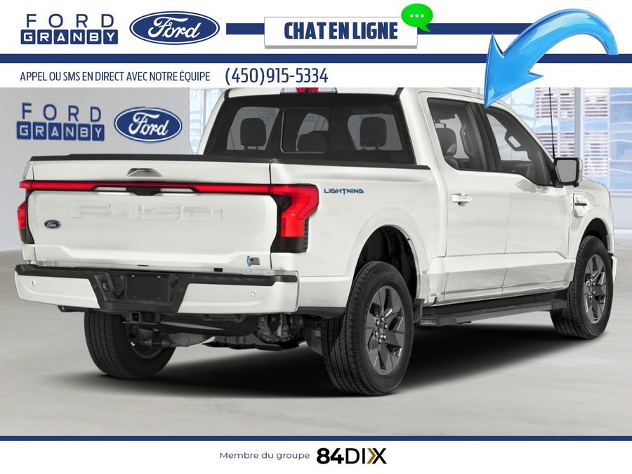 Ford F-150 Lightning LARIAT cabine SuperCrew 4RM caisse de 5,5 pi 2025 Blanc astral métallisé trois couches