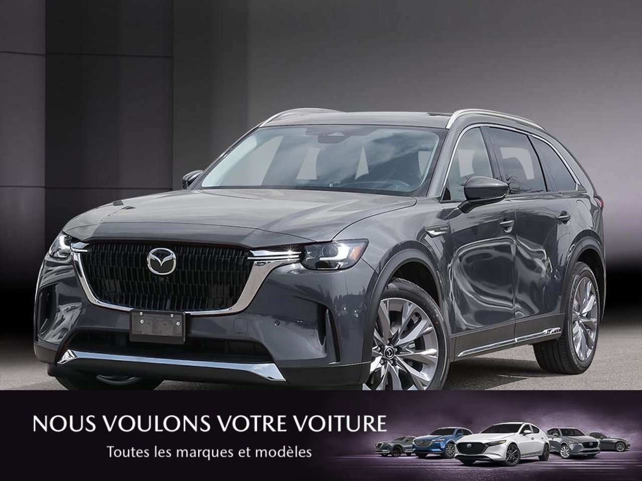Mazda CX-90 hybride léger JM3KKDHD5T1371663 2026 Gris mécanique métallisé Mirabel - photo #0