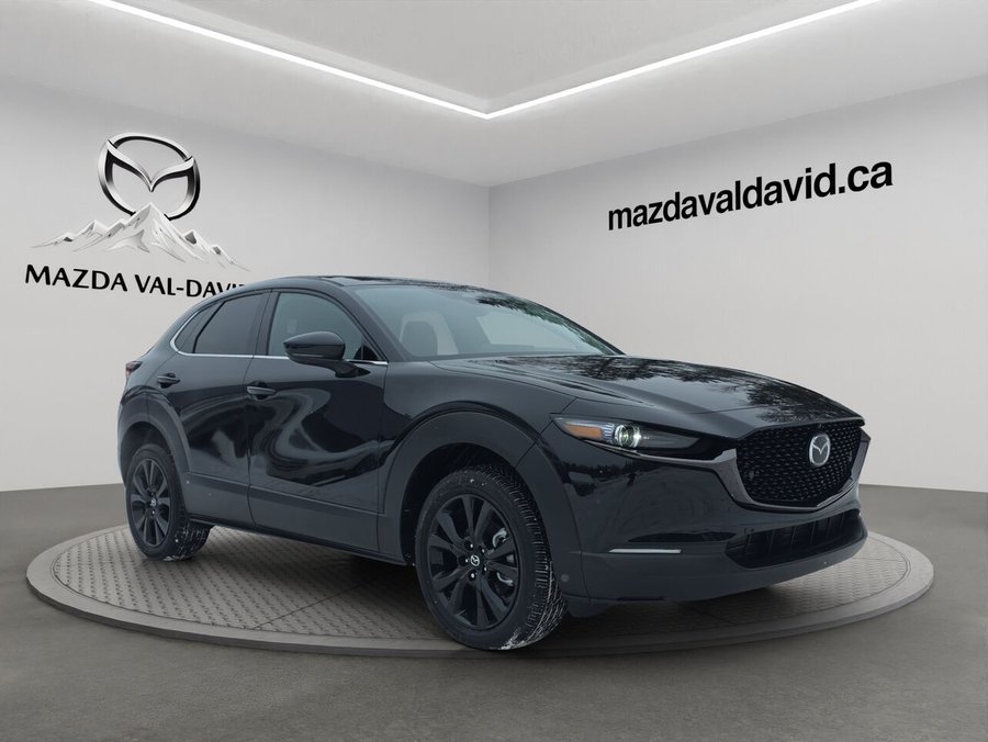2025 Mazda CX-30 GT turbo, awd, toit ouvrant, Écran 360 degré, Navigation, chargeur sans fil pour cellulaire Jet Black Mica