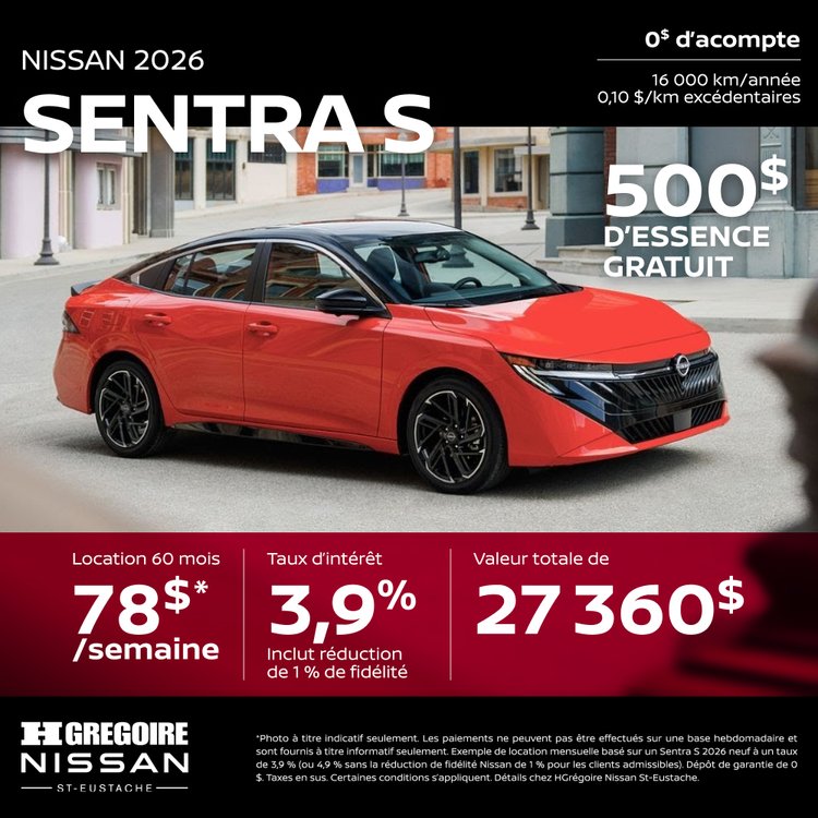 Nissan st eustache promo mai Sentra S FR