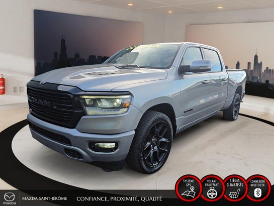 Ram 1500 Sport | caisse de 6 pi 4 po | CUIR | ECRAN 12 POUCES | 2021 Gris
