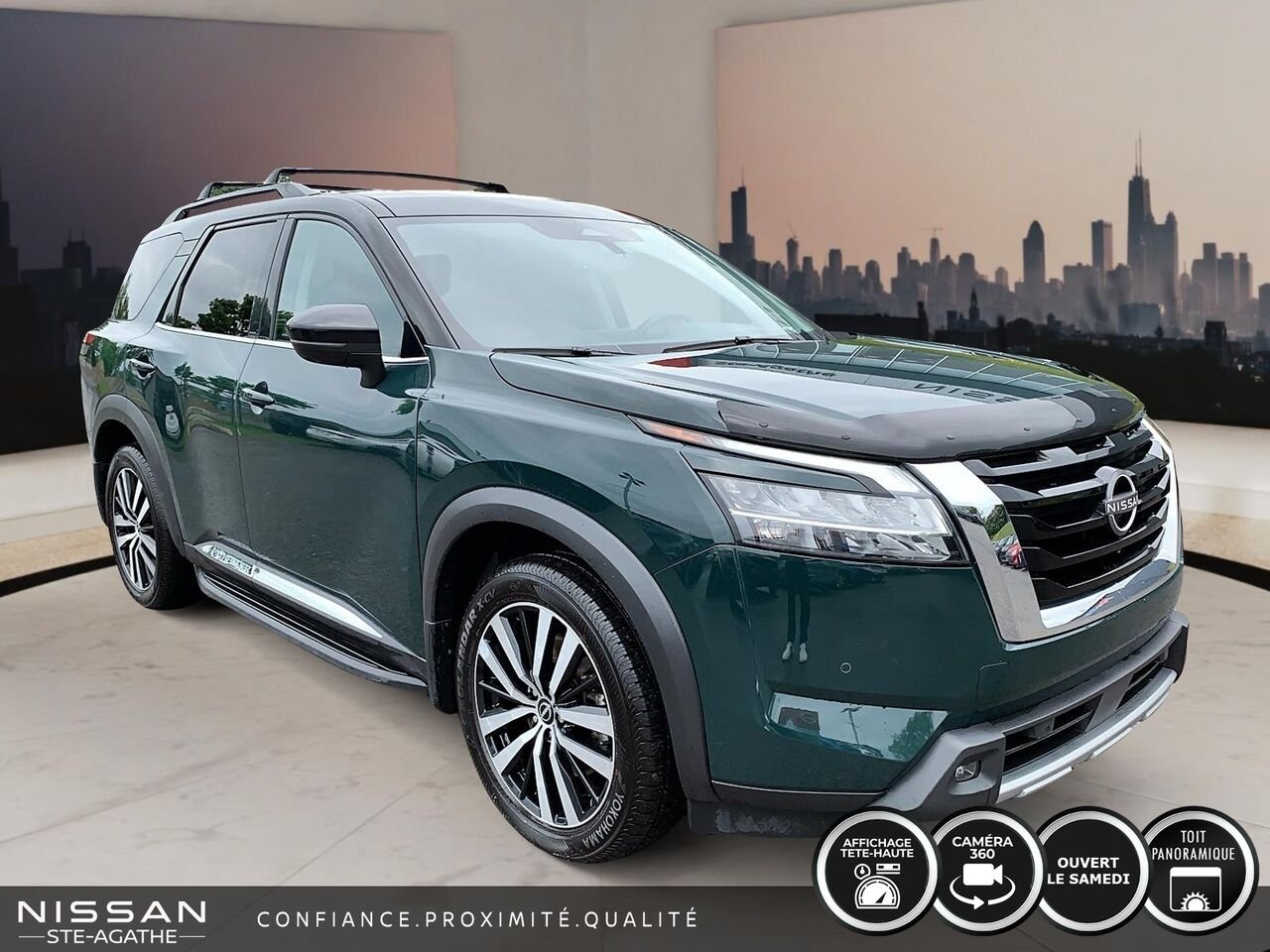 2023 Nissan Pathfinder Platinum | CUIR BRUN | TOIT PANORAMIQUE | TOWING PACKAGE | Green Saint-Jérôme - photo #2