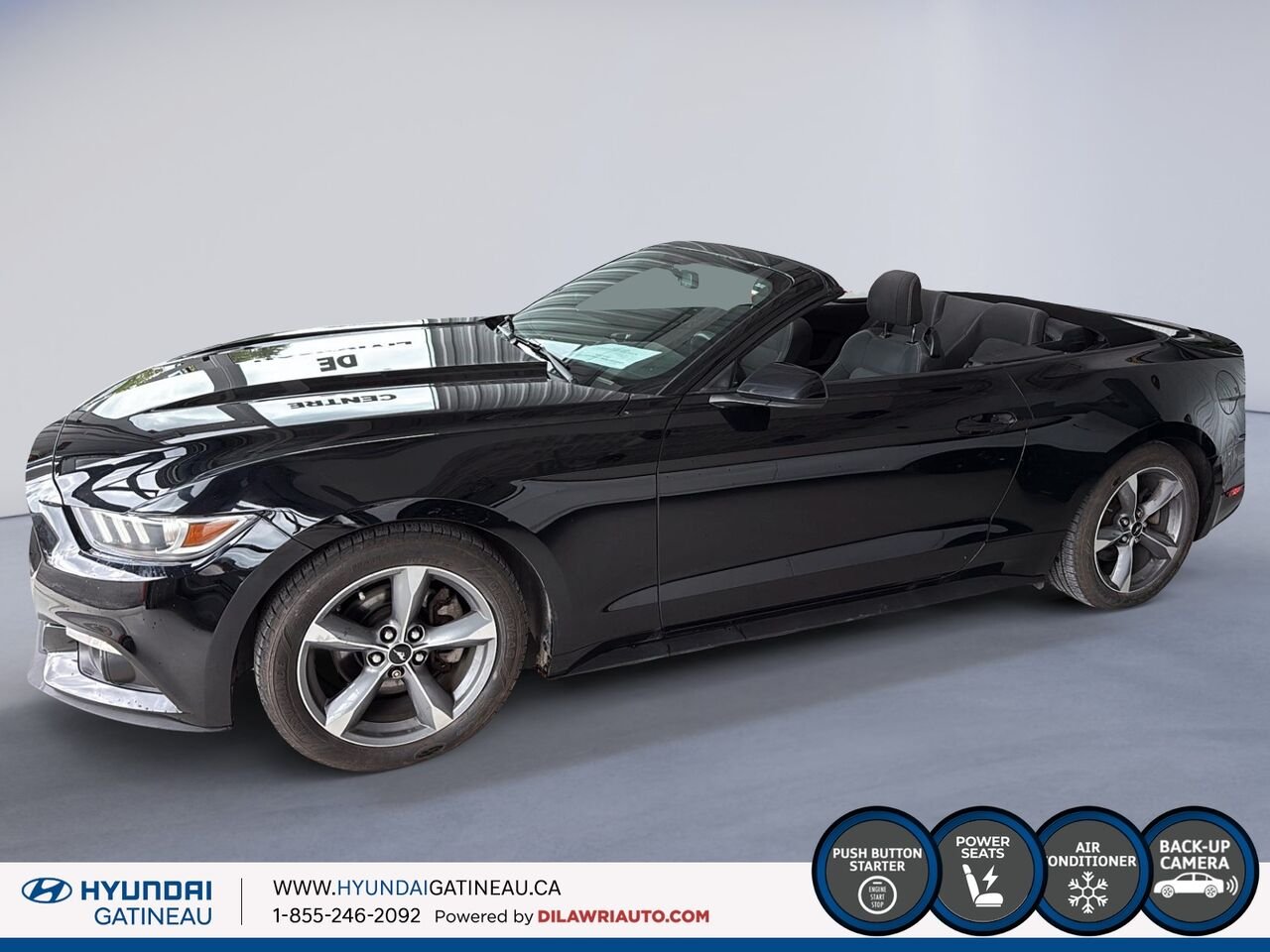 Ford Mustang Décapotable 2 portes V6 *** bas millage , convertible *** 2016 Noir Ottawa & Gatineau - photo #7