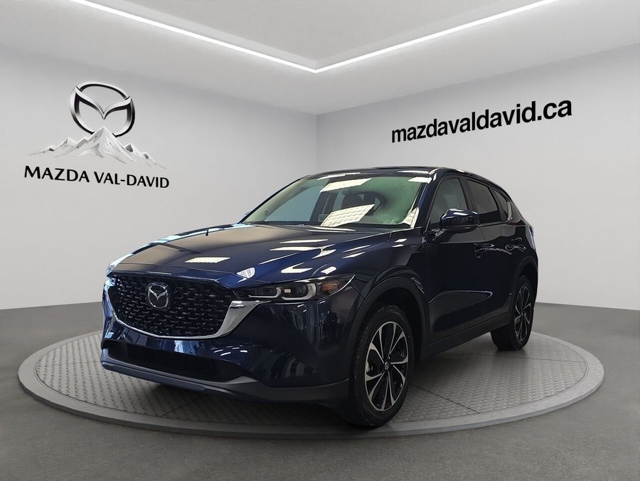 2025 Mazda CX-5 Gs, awd, Toit ouvrant, volant et rétroviseurs chauffants, hayon électrique Deep Crystal Blue Mica