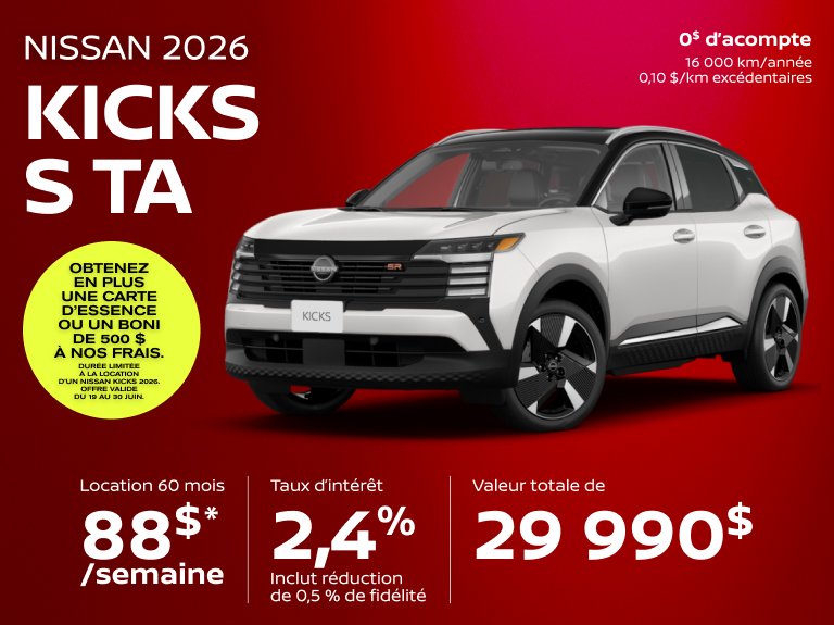 Nissan chomedey Accueil juin Kicks S