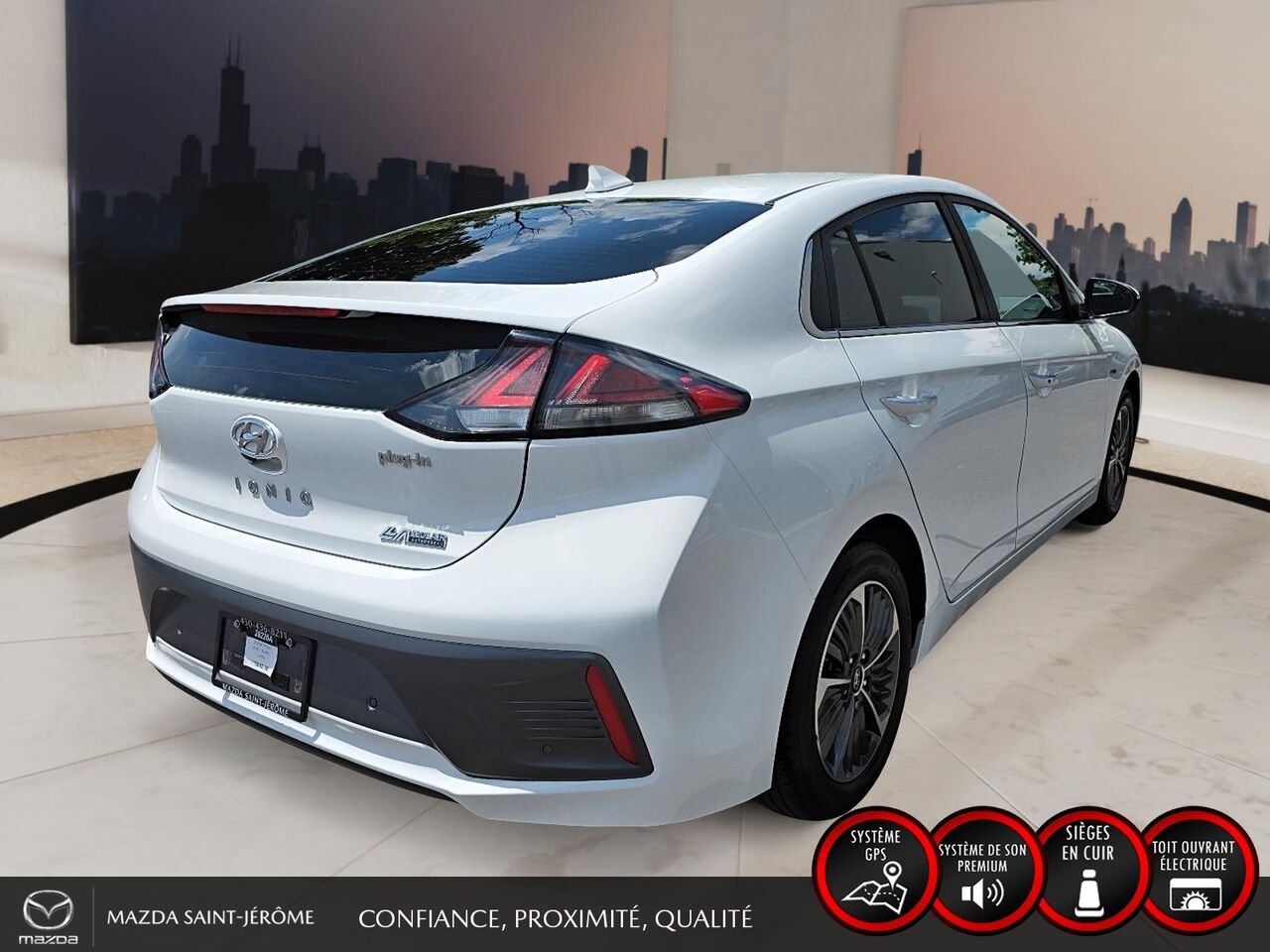 2020 Hyundai Ioniq hybride rechargeable Ultimate | TOIT OUVRANT | CUIR | White Saint-Jérôme - photo #5