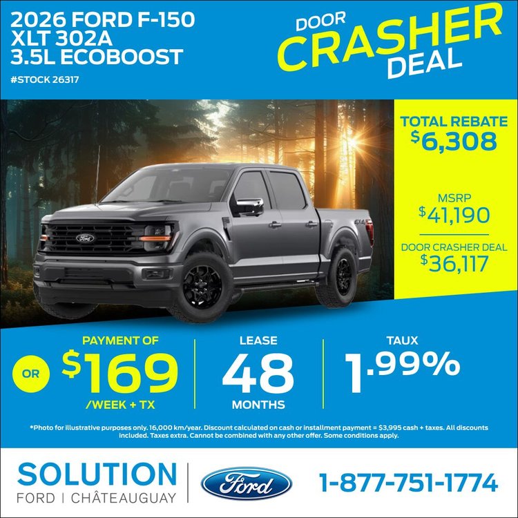 Solution Ford promo mai F 150 XLT 302A 2026 EN